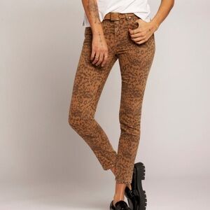 Current Elliot leopard skinny jeans 28